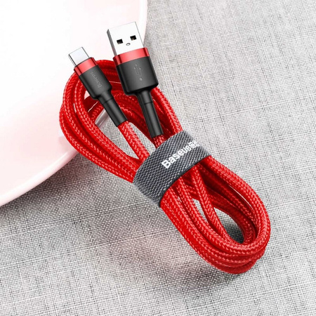Baseus Cafule Cable - Kabel do ładowania i transmisji danych USB do USB-C 2 A, 2 m (czerwony)