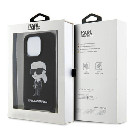 Karl Lagerfeld KLHCP15XSCBSKNK iPhone 15 Pro Max 6.7&quot; hardcase black/black Crossbody Silicone Ikonik