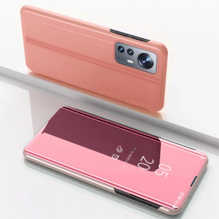 Clear View Case Cover für Xiaomi 12 Lite Hülle mit Klappe Rosa