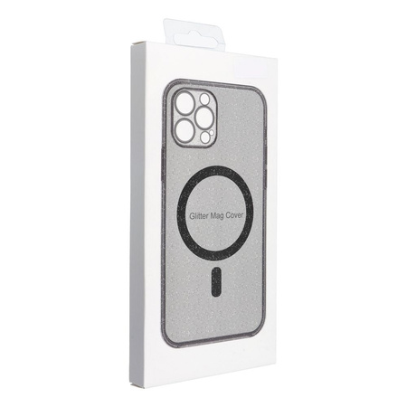 Futerał CLEAR MAG COVER z ochroną aparatu kompatybilny z MagSafe do IPHONE 16 black glitter