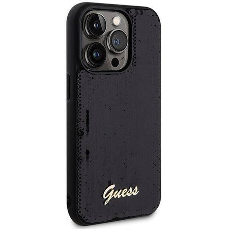 Guess nakładka do iPhone 13 Pro Max 6,7&quot; GUHCP13XPSFDGSK HC SEQUIN SCRIPT METAL czarna