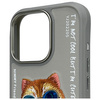Nimmy etui iPhone 16 Pro 6.3" szary/gray  Glasses Cool Cat