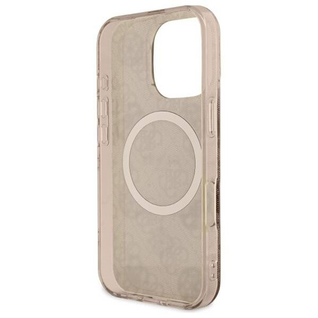 Original Case IPHONE 16 PRO Guess Hardcase IML Peony On 4G Background MagSafe (GUHMP16LH4PYEEW) brown