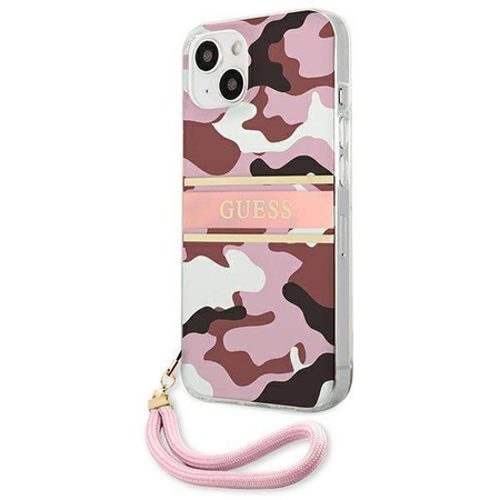 Guess nakładka do iPhone 13 6,1" GUHCP13MKCABPI różowy hard case Camo Strap Collection