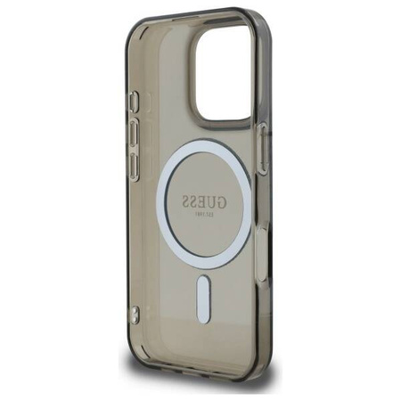 Original Case IPHONE 16 PRO Guess Hardcase IML Glitter Circle MagSafe (GUHMP16LHFGEREK) black