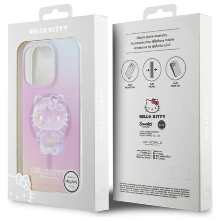 Original Handyhülle IPHONE 16 PRO Hello Kitty Hardcase IML 50TH Anniversary MagSafe (HKHMP16LH50AP) rosa