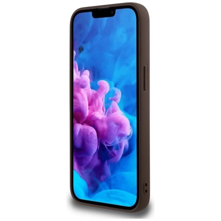 Etui Guess 4G Ring Classic Logo MagSafe  na iPhone 16e - brązowe