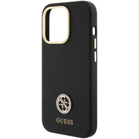 Oryginalne Etui APPLE IPHONE 15 PRO Guess Hardcase Silicone Logo Strass 4G (GUHCP15LM4DGPK) czarne