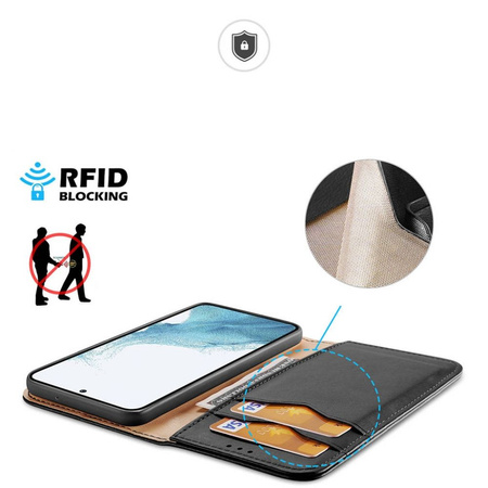DUX DUCIS Hivo - skórzane etui portfelik do Samsung Galaxy S23 Plus czarne