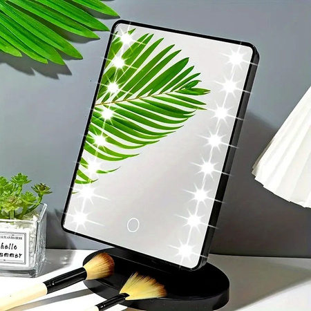 Lusterko toaletkowe z LED czarne