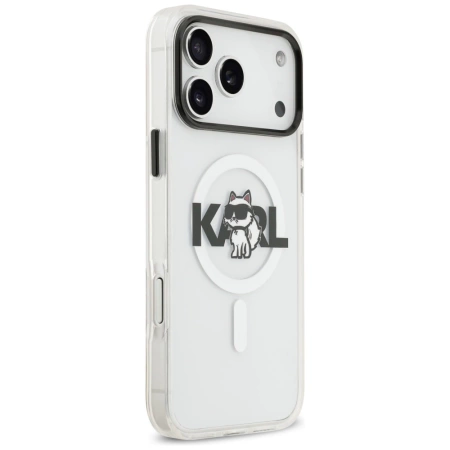 Karl Lagerfeld IML Choupette Sketch Logo MagSafe Case for iPhone 17 Pro Max - Clear