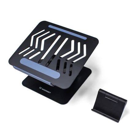 Podstawka pod laptopa, tablet Wozinsky WRS-CPY84SB 360 aluminiowa + Gratis! podstawka do smartfona - czarna