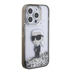 Etui Karl Lagerfeld Liquid Glitter Ikonik do iPhone 15 Pro - przezroczyste