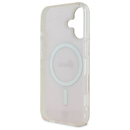 Original Handyhülle IPHONE 16 PLUS Guess Hardcase IML 4G MagSafe (GUHMP16MH4STP) rosa