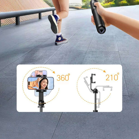 Selfie-Stick / Teleskopstange mit Ständer und Bluetooth-Fernbedienung 1,5 m Ugreen LP586 – Schwarz