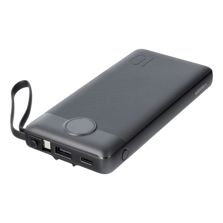 Bateria zewnętrzna (Powerbank) VEGER C10 - 10 000mAh (Micro + Typ C + Lightning 8-pin) czarny (W1116)