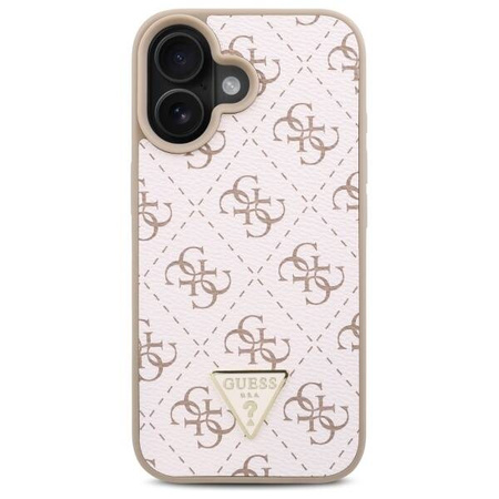 Original Handyhülle IPHONE 16 PLUS Guess Hardcase New 4G Triangle (GUHCP16MPG4GPH) weiß
