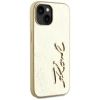 Karl Lagerfeld Wrinkled Metal Signature iPhone 15 Hülle - Gold