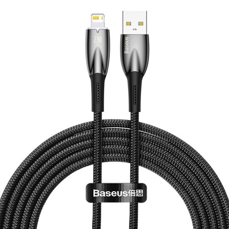 BASEUS kabel USB A do Apple Lightning 8-pin 2,4A Glimmer Series CADH000301 2m czarny
