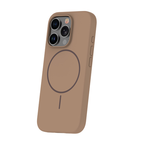 Nakładka Silicone Thin Mag do iPhone 15 Pro Max 6,7" brązowa