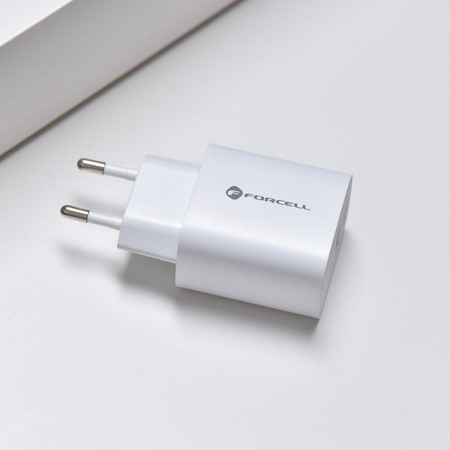 Forcell Ładowarka Sieciowa - 3A 30W z dwoma portami: USB typ C i USB A z ładowaniem PD i QC 4.0