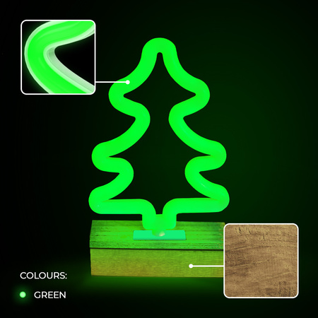 Neon Wood Stand LED CHOINKA zielona FLNW03 Forever Light