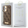 Original Case IPHONE 16 PLUS Guess Hardcase 4G Logo Plate MagSafe (GUHMP16MU4GPRW) brown