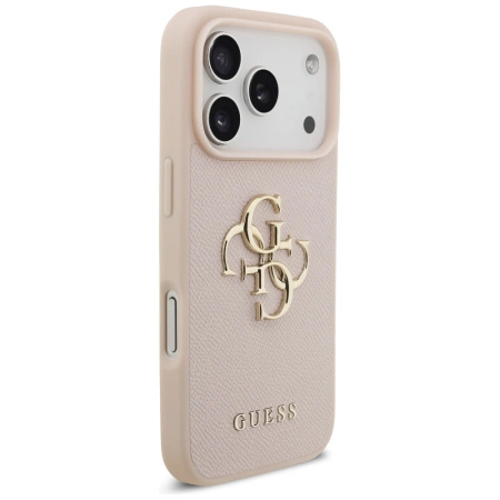 Guess Grained Big 4G & Classic Logo iPhone 17 Pro Hülle - Rosa