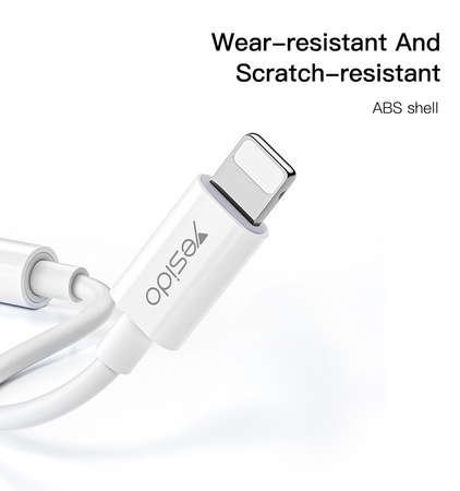 Yesido Adapter YAU31 Audio Bluetooth - Lightning na jack 3,5mm - biały