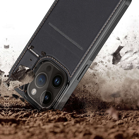 3 in 1 Case for iPhone 13 Pro with MagSafe Wallet RFID Blocking Stand Dux Ducis Rafi Mag - Black