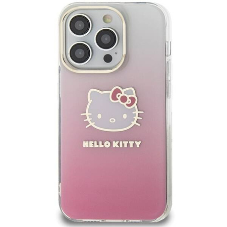 Hello Kitty IML Gradient Electrop Kitty Head Hülle für iPhone 15 Pro – Rosa