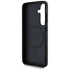 Original Case SAMSUNG GALAXY S25 Guess Leather 4G Flowers Print Metal Classic Logo MagSafe black