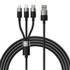 3in1 USB cable Baseus StarSpeed Series, USB-C + Micro + Lightning 3,5A, 1.2m (Black)