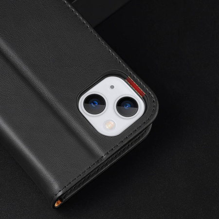Dux Ducis Hivo echt Leder booktype case schutzhülle aufklappbare hülle für iPhone 14 Plus schwarz