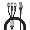 Kabel Blue Star z oplotem 3w1 ze złączami micro USB, USB C i Lightning 3A