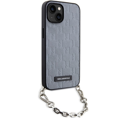 Karl Lagerfeld KLHCP14SSACKLHPG iPhone 14 6,1" Silber/Silber Hardcase Saffiano Monogram Chain