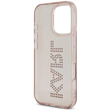 Karl Lagerfeld IML Rhinestones Logo iPhone 16 Pro Case - Pink