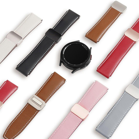 DUX DUCIS YA - pasek z naturalnej skóry do Samsung Galaxy Watch / Huawei Watch / Honor Watch (20mm band) czarny