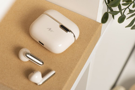 Słuchawki bezprzewodowe / bluetooth Stereo TWS ART AP-TW-B4W + stacja dokująca ze złączem typ C białe