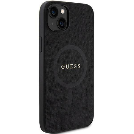 Original Case APPLE IPHONE 15 PLUS Guess Hardcase Saffiano MagSafe (GUHMP15MPSAHMCK) black