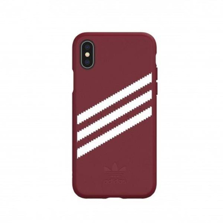Oryginalne Etui IPHONE X / XS Adidas OR Booklet Case Suede (33282) burgundowe