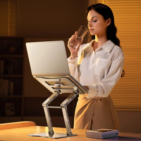 Podstawka pod laptopa, tablet Wozinsky WRS-CPY75DSS aluminiowa + Gratis! podstawka do smartfona - srebrna