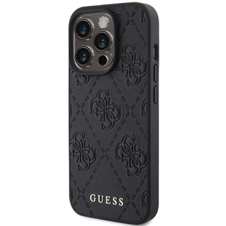 Etui Guess Leather 4G Stamped na iPhone 15 Pro Max - czarne