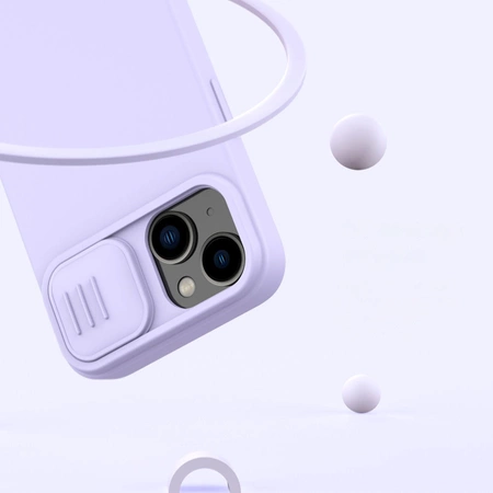 Nillkin CamShield Magnetic Silicone Case etui iPhone 14 Plus magnetyczny MagSafe pokrowiec z osłoną na aparat zielony