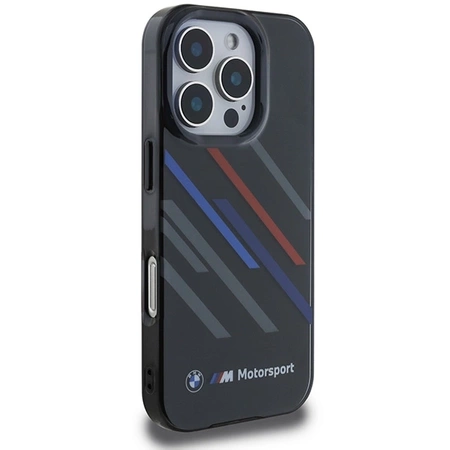 Etui BMW Motosport IML Random Stripes na iPhone 16 Pro Max - czarne