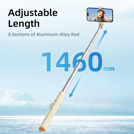TECH-PROTECT L09S BLUETOOTH SELFIE STICK TRIPOD BEIGE