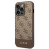 Guess 4G Bottom Stripe Metal Logo Collection - Etui iPhone 14 Pro Max (brązowy)