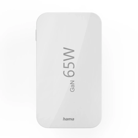 Hama GaN Charger 65W 2x USB-C 1x USB-A Foldable - White