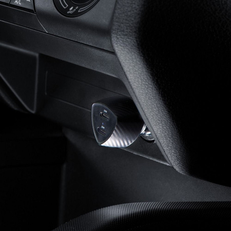 FORCELL CARBON ładowarka samochodowa Typ C 3.0 PD20W +  Typ C 3.0 PD20W CC50-2C czarna (Total 40W)