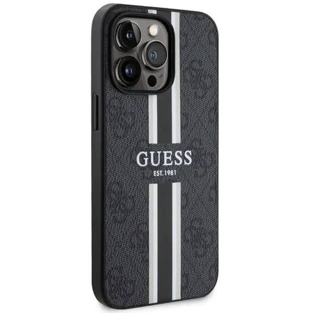 Guess GUHMP13XP4RPSK iPhone 13 Pro Max 6.7&quot; black/black hardcase 4G Printed Stripes MagSafe